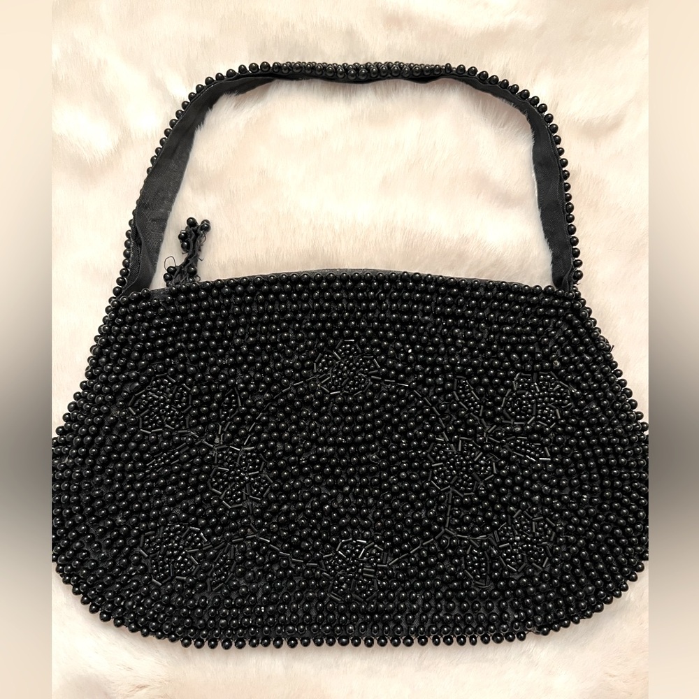 Small Black Vintage Beaded Bag